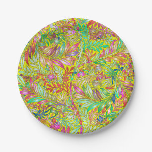 decorative floral pattern paper plate
