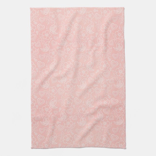 Decorative floral pattern tea towel (Vertical)