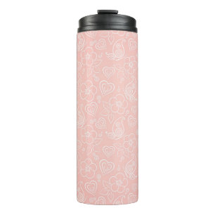 Decorative floral pattern thermal tumbler