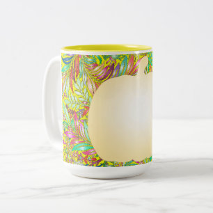 decorative floral pattern Two-Tone coffee mug