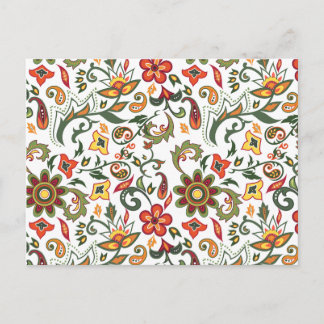 Decorative floral patterns postcard