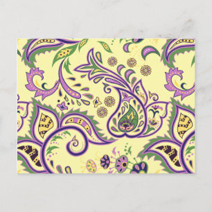 Decorative floral patterns postcard