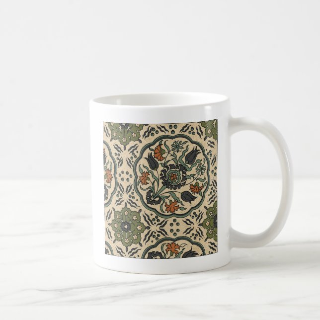 Decorative Floral Persian Tile Design Coffee Mug (Right)