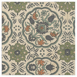 Decorative Floral Persian Tile Design Fabric