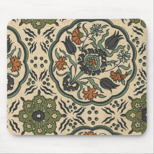 Decorative Floral Persian Tile Design Mouse Pad