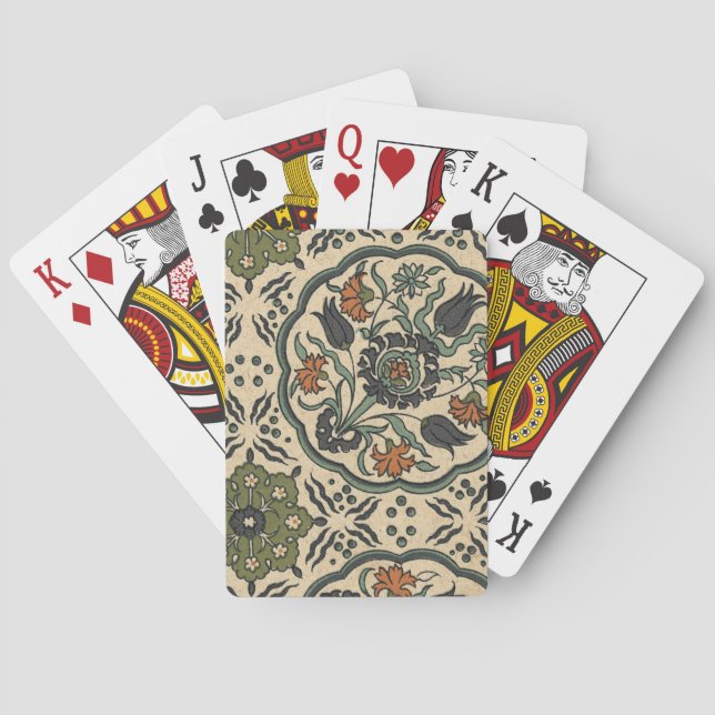 Decorative Floral Persian Tile Design Playing Cards (Back)