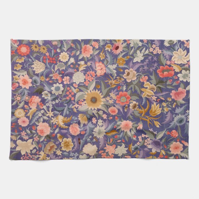 Decorative Floral Print Tea Towel (Horizontal)