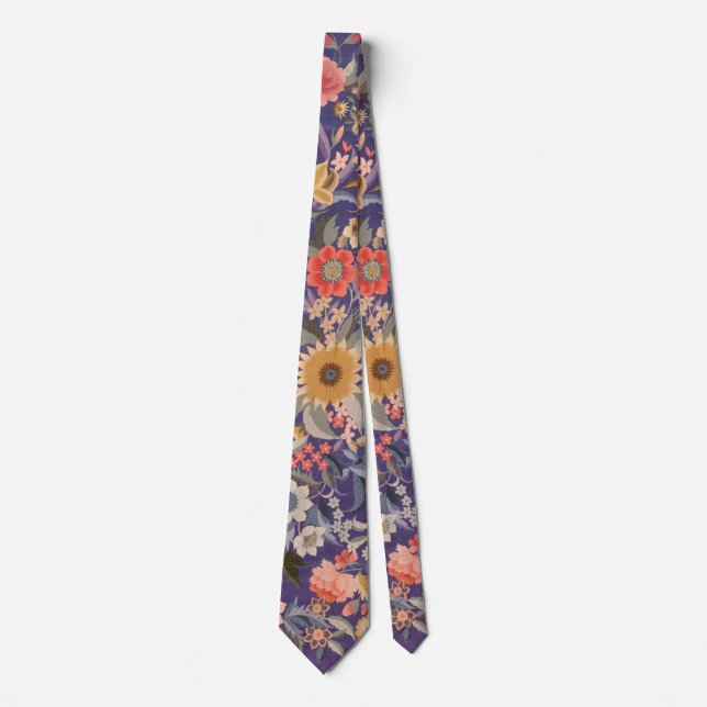 Decorative Floral Print Tie (Front)