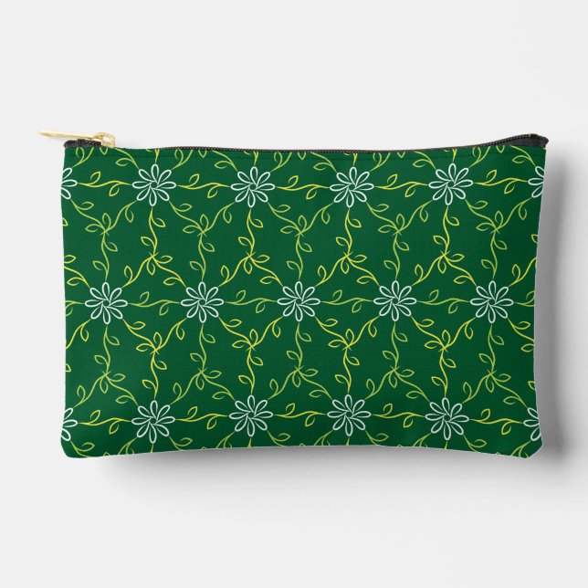 Decorative Floral Seamless Pattern Accessory Pouch (Front)