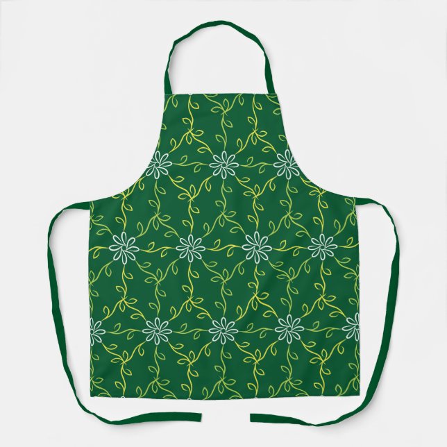 Decorative Floral Seamless Pattern Apron (Front)