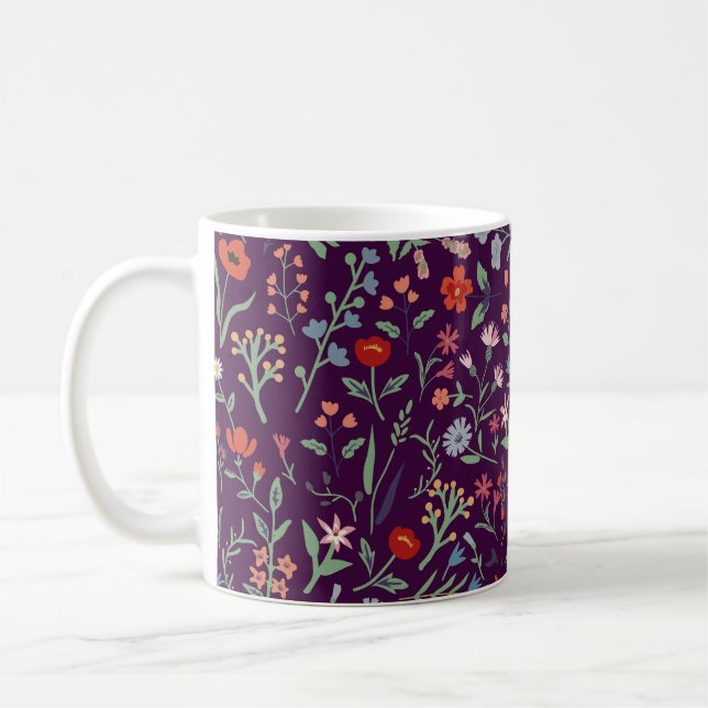 Decorative floral seamless pattern. coffee mug (Left)