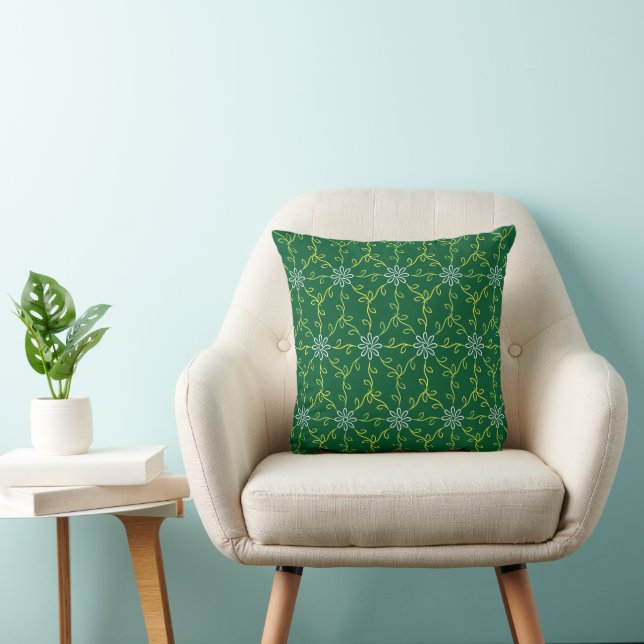 Decorative Floral Seamless Pattern Cushion (Chair)