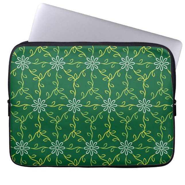 Decorative Floral Seamless Pattern Laptop Sleeve (Front)