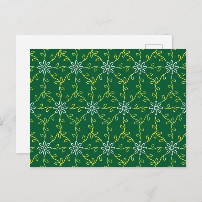 Decorative Floral Seamless Pattern Postcard (Front/Back)