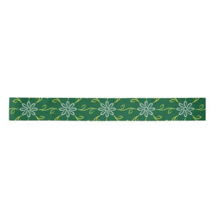 Decorative Floral Seamless Pattern Satin Ribbon
