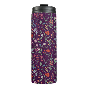 Decorative floral seamless pattern. thermal tumbler