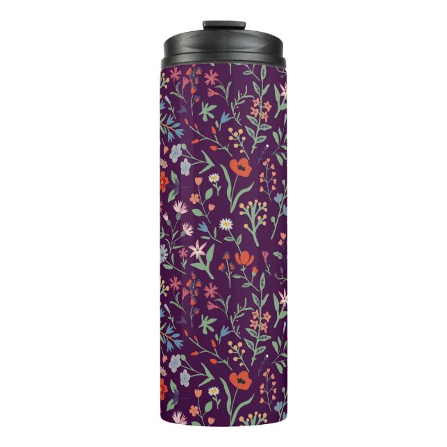 Decorative floral seamless pattern. thermal tumbler (Front)