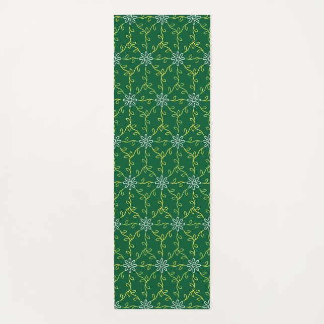 Decorative Floral Seamless Pattern Yoga Mat (Front)