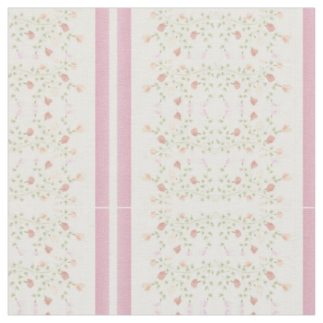 Decorative Floral Stripe Fabric (Close Up)
