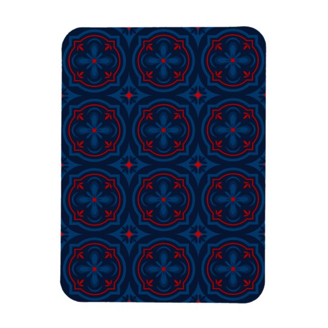 Decorative Floral Tile Pattern Magnet (Vertical)