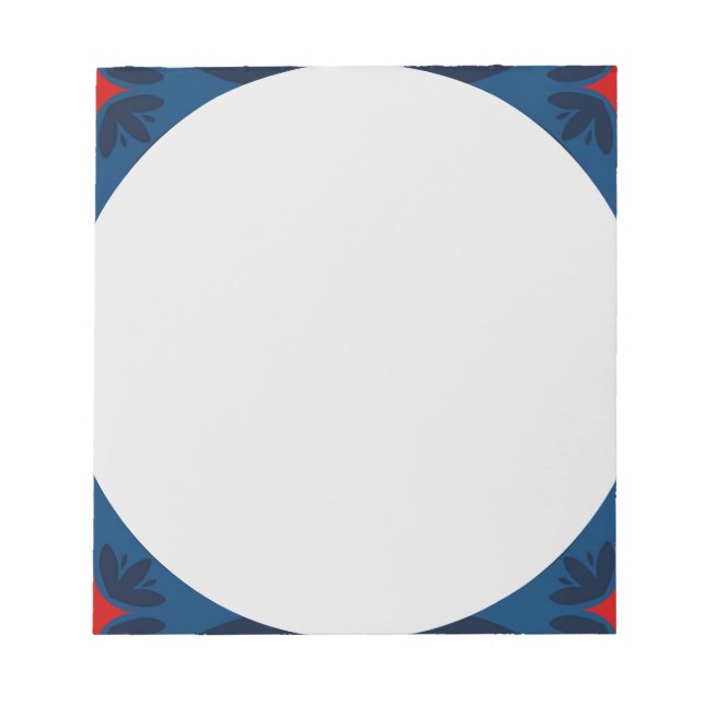 Decorative Floral Tile Pattern Notepad (Front)
