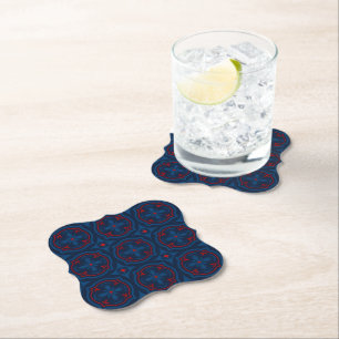 Decorative Floral Tile Pattern Paper Coaster