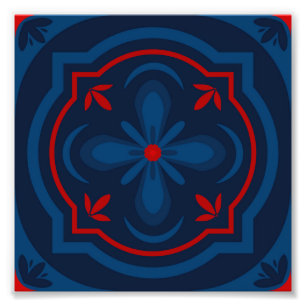 Decorative Floral Tile Pattern Photo Print