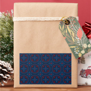 Decorative Floral Tile Pattern Rectangular Sticker