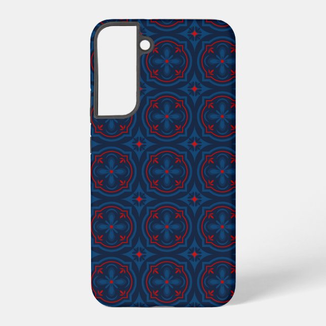 Decorative Floral Tile Pattern Samsung Galaxy S22+ Case (Back)