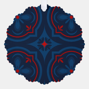 Decorative Floral Tile Pattern Tree Decoration Card