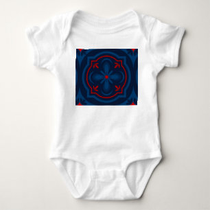 Decorative floral tiles pattern  baby bodysuit