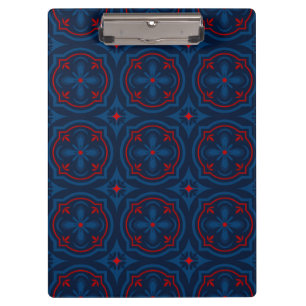 Decorative floral tiles pattern clipboard