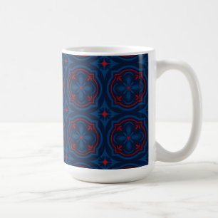 Decorative floral tiles pattern coffee mug