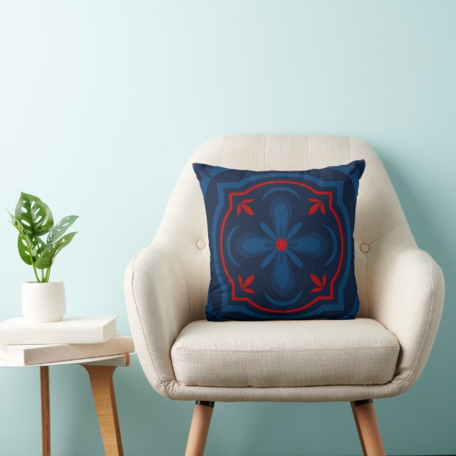 Decorative floral tiles pattern  cushion (Chair)