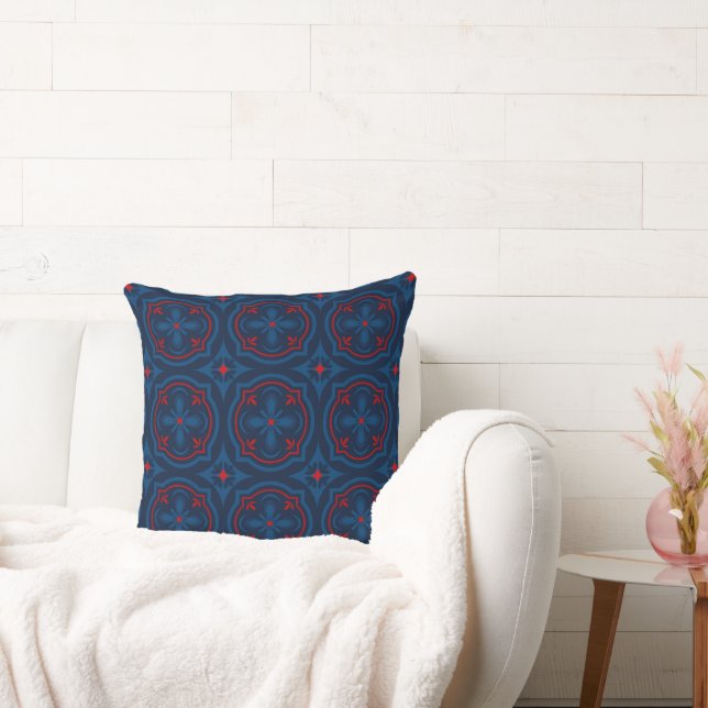 Decorative floral tiles pattern  cushion (Couch)