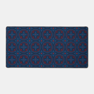 Decorative floral tiles pattern desk mat