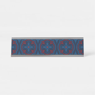 Decorative floral tiles pattern  desk name plate