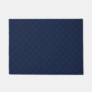 Decorative floral tiles pattern doormat