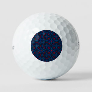 Decorative floral tiles pattern  golf balls