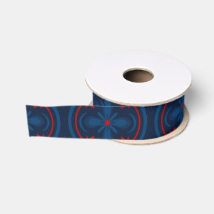 Decorative floral tiles pattern  grosgrain ribbon