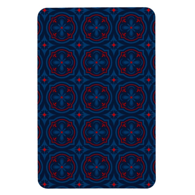 Decorative floral tiles pattern  magnet (Vertical)