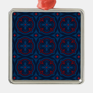 Decorative floral tiles pattern  metal ornament