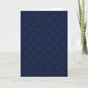 Decorative floral tiles pattern  note card