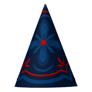 Decorative floral tiles pattern party hat