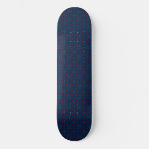 Decorative floral tiles pattern  skateboard