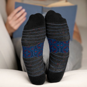 Decorative floral tiles pattern socks