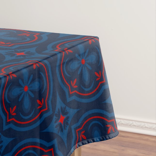 Decorative floral tiles pattern  tablecloth (In Situ)