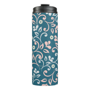 Decorative Floral Vintage Seamless Pattern Thermal Tumbler
