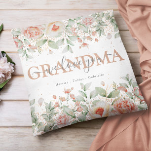 Decorative Floral 'we love you' GRANDMA Cushion