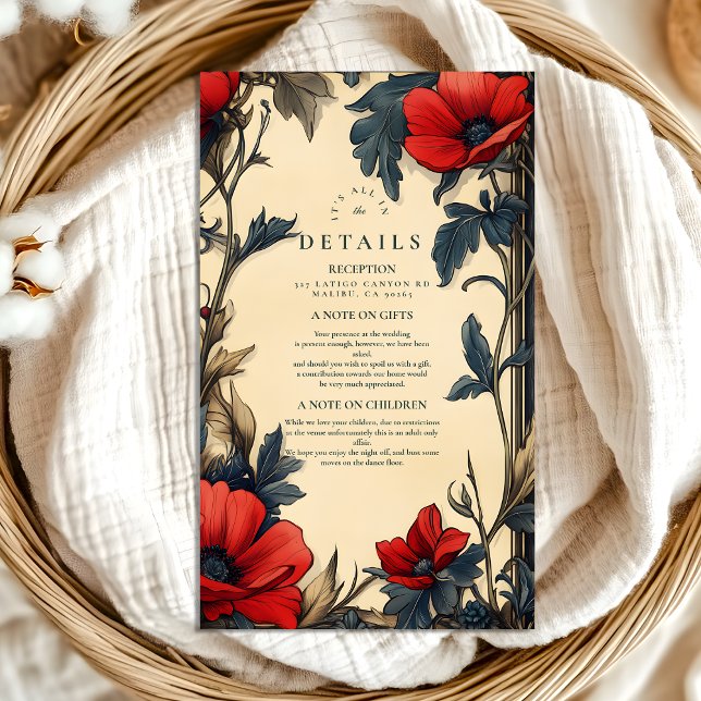 Decorative Floral Wedding Art Nouveau Enclosure Card (Creator Uploaded)